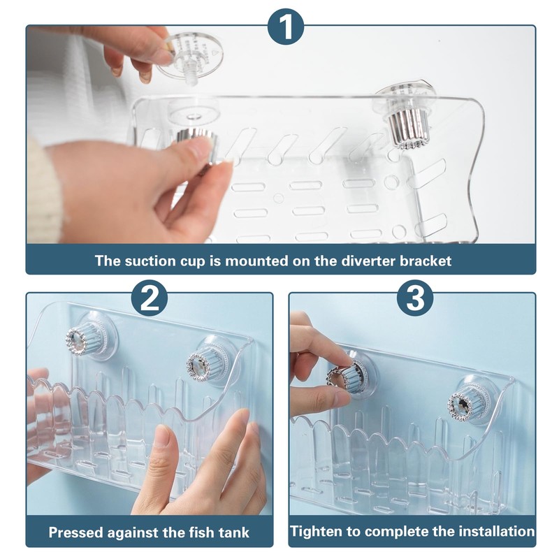 Hiyoo Aquarium Filter Baffle with Suction Cup, Square Clear Plastic