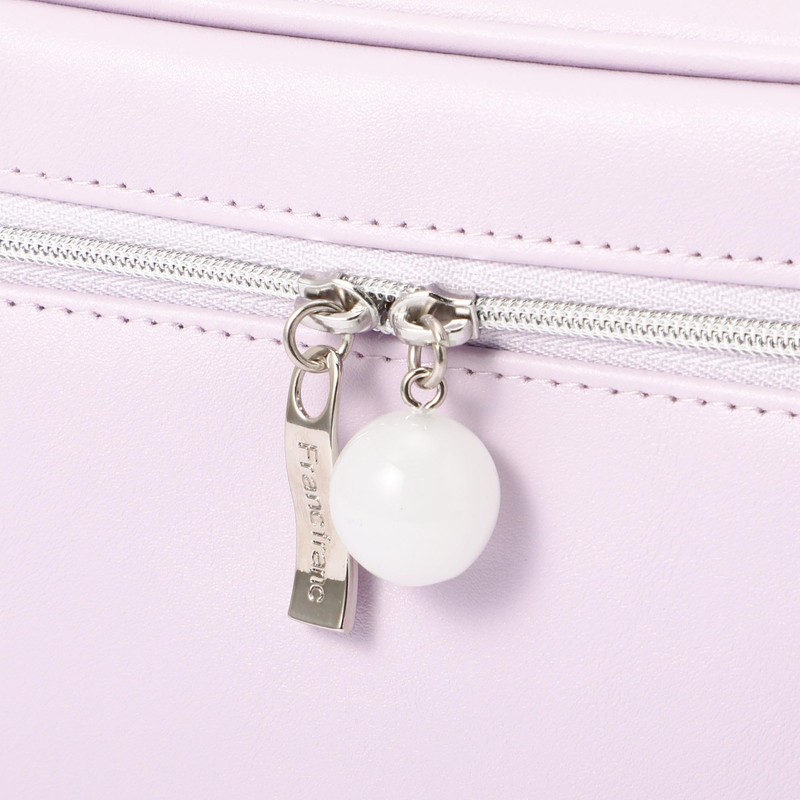 Francfranc French Wave Shape Vanity Pouch, Large, light purple