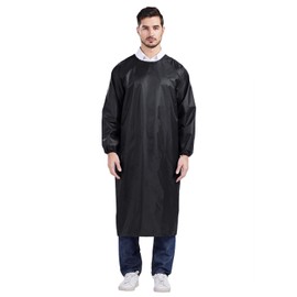 Nanxson CF3015 Unisex Waterproof Long Sleeve Kitchen Cooking Apron Overall Bib Apron, black