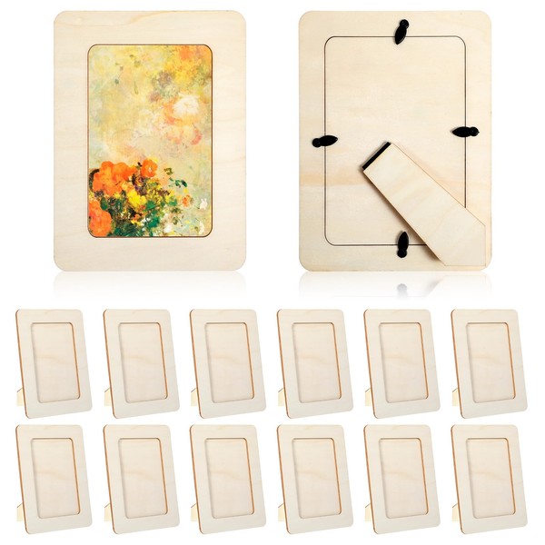 mekueeex 12 Pack Unfinished Wooden Frames Wood Picture Frame for