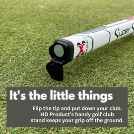 Golf Chipper and Putter Prop Stands – Hinged Putter Stand Cap Keeps Golf Club Shafts Off Ground – Putter Holder by HD Products (Oval)