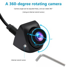 B-Qtech Vehicle Backup Rear View Camera AHD 1080P, 175° Wide-Angle Adjustable Fisheye Lens CVBS AHD Switchable, IP69K Waterproof HD Night Vision Camera for Car, Pickup, SUV, RV, Trailer, Camper, Van