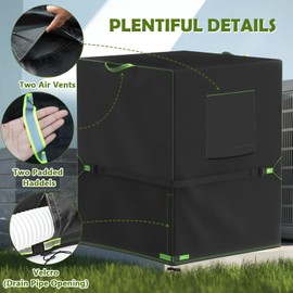 Mokani Air Conditioner Cover for Outside Units, Ac Cover 30x 30x 32in, Heavy Duty 42OD Oxford Square A/C Covers, Waterproof Windproof Snowproof AC Unit Cover Winter