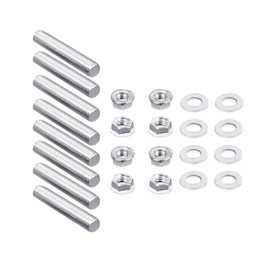 Stainless Stud Nuts Kits Fit for 1989-2019 Dodge Cummins 5.9L & 6.7L Turbo Diesel Exhaust Manifold(Studs Bolts 304SS 304 Stainless Steel Gaskets 5266422 68)