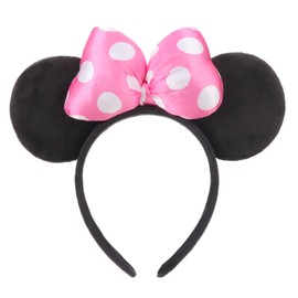 AQOKKA Mouse Ears Headbands with Bow Minnie Ears Cosplay Costume Hair Accessories for Women Girls Birthday Party Decoration
