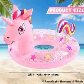 Inflatable Swimming Ring for Women Men, Pool Float Swim Tube Unicorn Pool Toy Summer Pool Beach Outdoor Party Supplies Inflatable Raft Floaties Fun Water Toy Accessories for Adult and Teens
