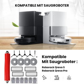 NIXOOT 21 St1ck Zubeh?rset f1r Roborock Qrevo S/Qrevo Pro/Qrevo MaxV Saugroboter, Ersatzteile 1 Hauptb1rste 6 Staubbeutel 4 Wischpad 4 HEPA Filter 4 Seitenb1rste 1 Reinigungszubeh?r 1 Schraubendreher