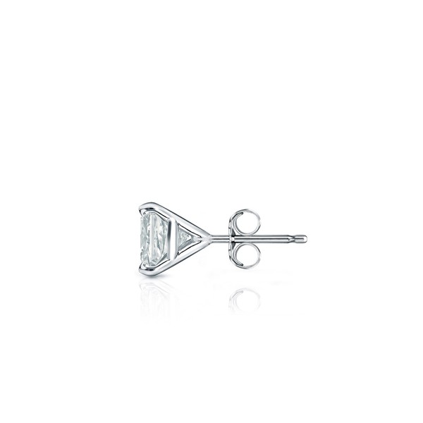 14k White Gold Princess Diamond Simulated Cubic Zirconia SINGLE Stud