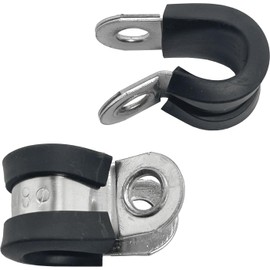 Lumonic 10 x 8 mm pipe clamps with rubber insert, stainless steel V2A, cable clamps for screwing, hose clamp 8 mm, pipe clamps, mounting clamp 8 mm