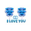 30pcs I LOVE YOU Valentines Day Balloons with Ribbon Heart