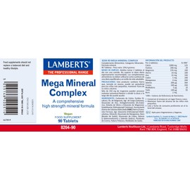 Lamberts Mega Mineral Complex – High Potency Multi-Mineral Formula – 90 Vegan Tablets