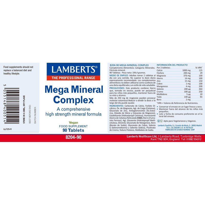 Lamberts Mega Mineral Complex – High Potency Multi-Mineral Formula –