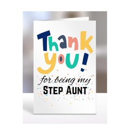 Thank you for being my Step Aunt card, Happy Birthday, gifts for men, women, male, female, him, her, presents for Christmas, to say, A5-148_177