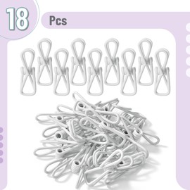 Mr. Pen- PVC-Coated Utility Clips, 2 Inch, 18 Pack, White, PVC-Coated Steel Chip Bag Clips for Sealing Food, Paper Holder, Clothesline Clip for Laundry Hanging, Kitchen Bags, Clothes Pins