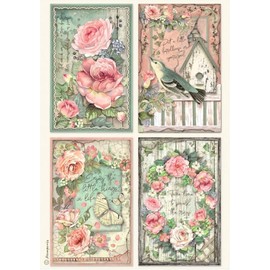 Stamperia A4 Rice Paper for Decoupage - House of Roses - Cards