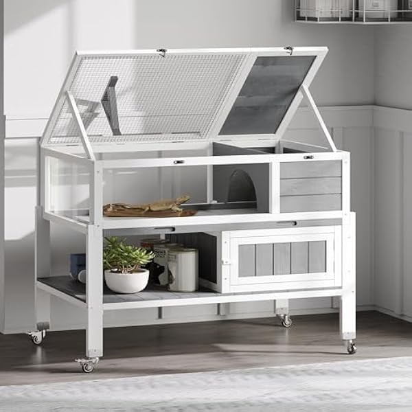 DWVO Large Tortoise Habitat with Storage Cabinet & Leakproof Tray,