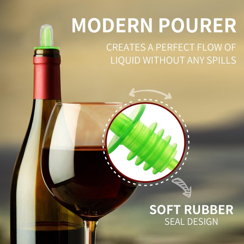 12 PCS Bottle Pourers And 12 PCS rubber pourers dust