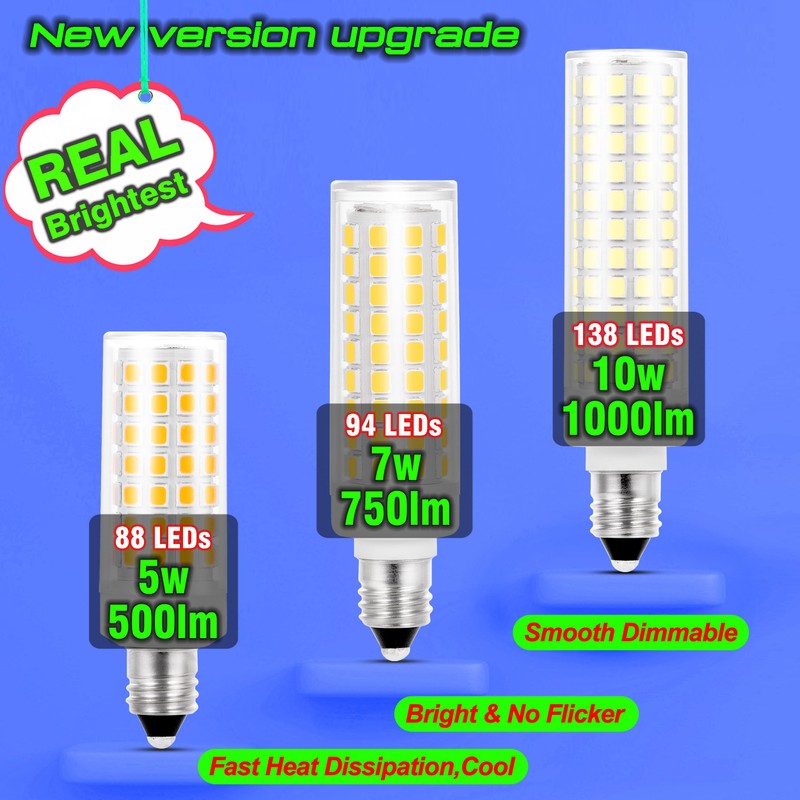 JDE11 Led Bulbs 120V 75W Halogen Candelabra Bulbs Equivalent Dimmable,T3