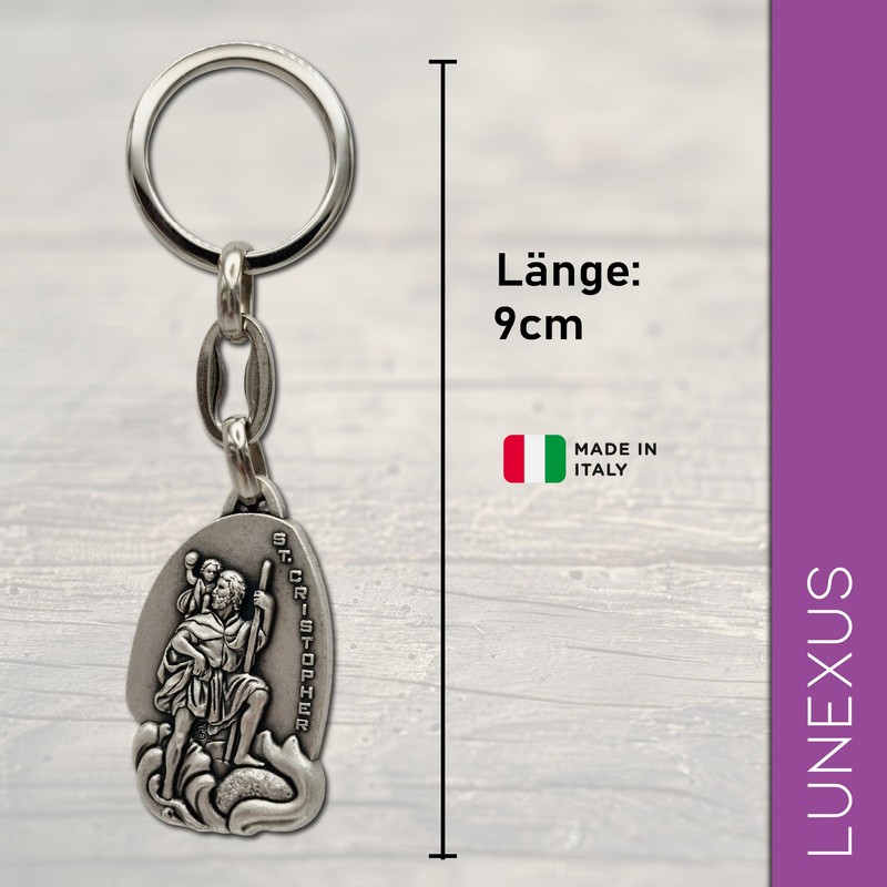 Lunexus Christopher Keyring - Saint Christopher Guardian Angel for Car