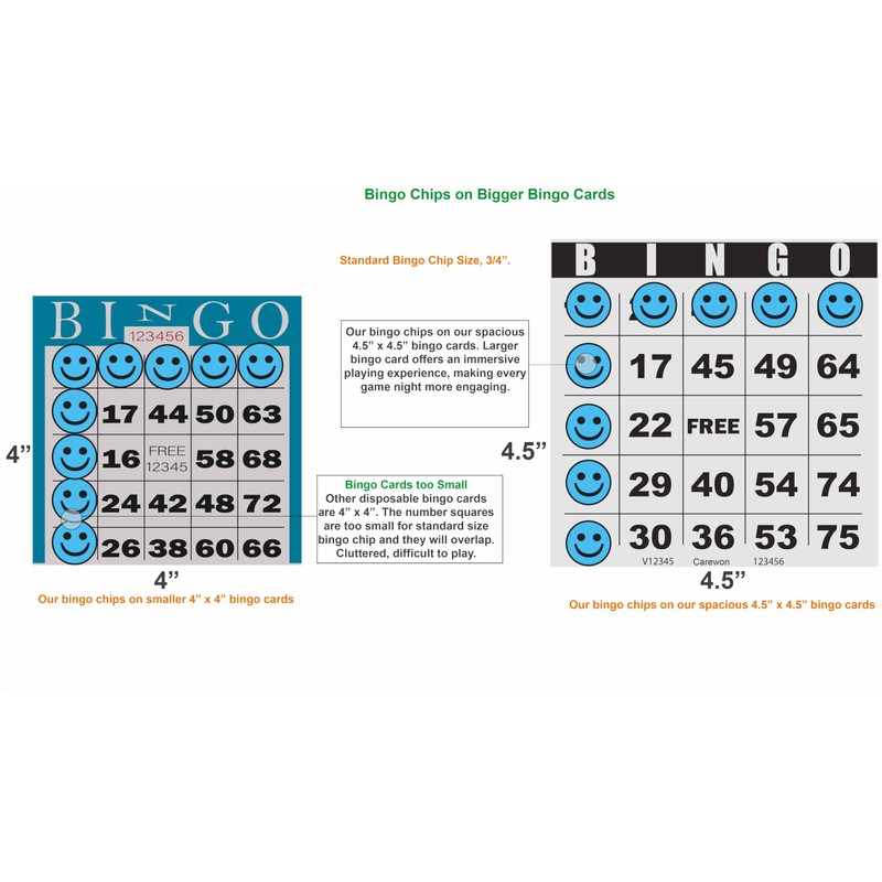 Carewon 2500 Bingo Chips, Blue (1 of 3 Colors), 3/4",