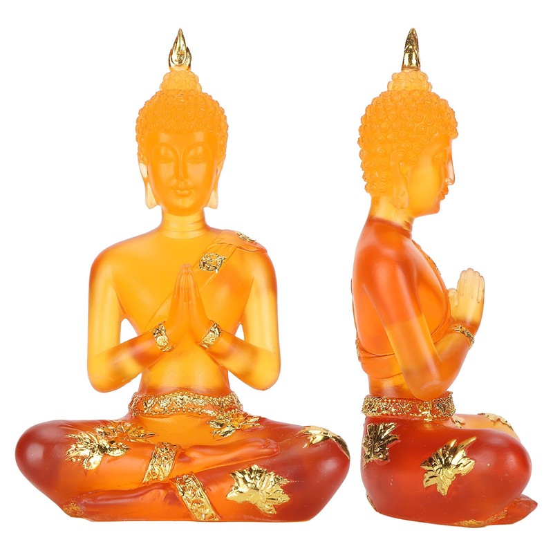 Transparent Sitting Buddha Statue Resin Buddha Figurine Sculpture Home Office
