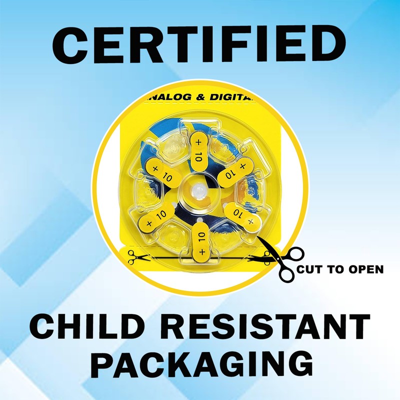 Premium Batteries Size 10 1.45V Hearing Aid Battery Yellow Tab