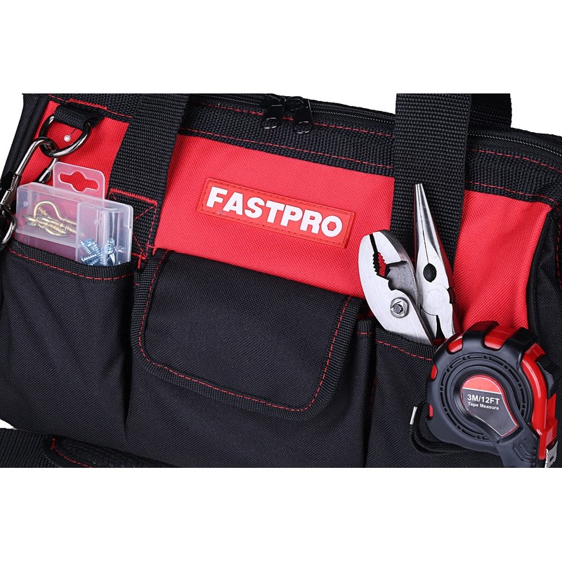 FASTPRO 14-Inch Zip-top Wide Mouth Open Storage Tool Bag, Classic