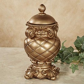 Corinthia Classical Style Decorative Covered Jar Aged Gold