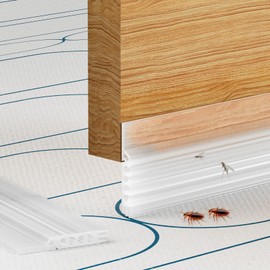 Door Draft Stopper, Door Sweep for Bottom of Door, Under Door Gap Filler, Weather Stripping Door Seal for Exterior & Interior Doors, Under Door Draft Blocker Soundproof/Insulator (Transparent, 78inch)