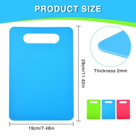 XdealCozyxc 3 Pcs Small Chopping Board Plastic, Mini Coloured Chopping Boards Set for Cutting Vegetables Fruits Meat (29 x 19cm)