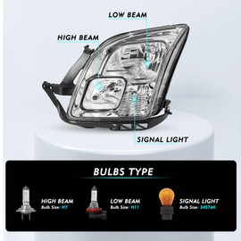 TUSDAR Headlight Assembly for 2006-2009 Ford Fusion Halogen Headlamp Left Driver Side