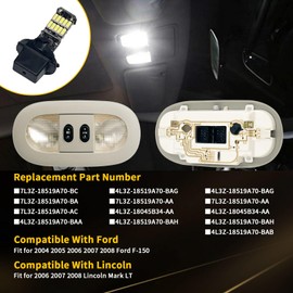 Overhead Console Light Assembly Compatible with 2004-2008 Ford F-150, 2006-2008 Lincoln Mark LT, LED Interior Roof Map Reading Lamp, Replace # 7L3Z-18519A70-BA, 7L3Z-18519A70-BC (Beige)