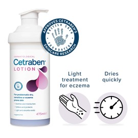 Cetraben Body Lotion Perfect for Dry Sensitive or Eczema Skin Dermatological Body Lotion 475ml, Packaging May Vary.