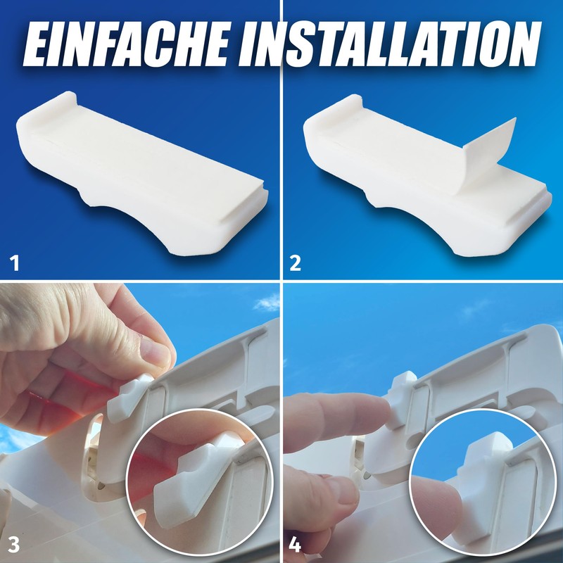 MaJoCompTec® CAMPERPART Additional Security for Dometic Roof Windows, Motorhome Roof