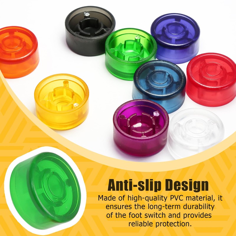 BokWin 20Pcs Multi-colored Guitar footswitch Cap, Footswitch Topper Pedal Switch