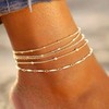 KummerSaprk Anklet Bracelets for Women Dainty Sliver Gold Layer Anklets