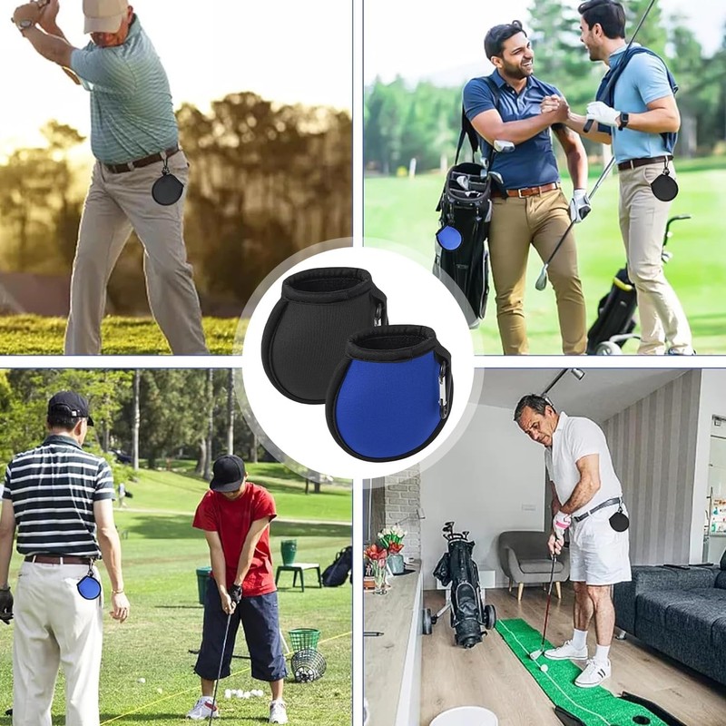 2 Pack Golf Ball Cleaning Bags, Portable Golf Ball Bag