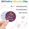 200 Pcs Positive Affirmation Chips, 50 Motivational Sayings Kindness Coins