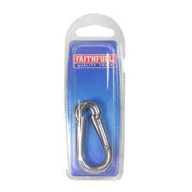 Faithfull FAICHFBS60S 60 mm (6 mm Dia) Fire Brigade Snap Hook Stainless Steel (Pack of 2)