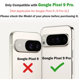 for Pixel 9 Pro Back Glass Replacement with Rear Camera Lens for Google Pixel 9 Pro Back Cover Glass Housing Door with Pre-Install Tapes + Tools(Not Suitable for Pixel 9/9 Pro XL) Obsidian
