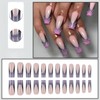 Rchovsam Long Square Press on Nails xl French Tip Fake