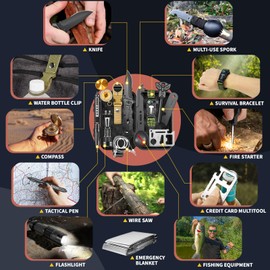 ASTNES Gifts for Men Him Dad, Survival Kits and Equipment 14 Pcs, Christmas Stocking Stuffers, Anniversary Birthday Gifts for Husband Boyfriend Guy, Camping Essentials, Cool Gadgets for Men