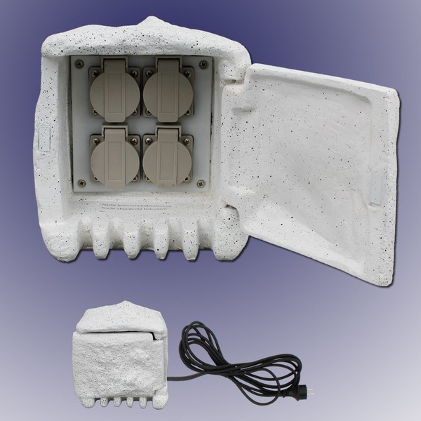 Trango STD4 Garden Socket Stone with 4 Schuko Sockets Outdoor
