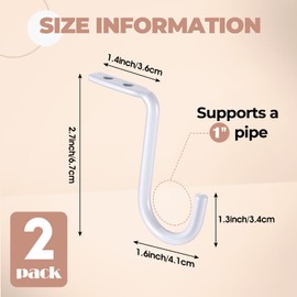 Gisafai Closet Rod Center Support 1 Inch Heavy Duty Metal Wall Mount Rod Bracket Closet Rod Support Bracket Clothes Storage Hanger for Shelf Closet Rod(8 Pcs,White)