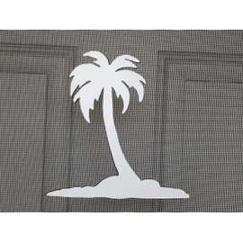 DCentral® Island Palm Flexible Vinyl Screen Magnets; Double-Sided. White-Easier to See, Decorative. Helps to Stop Walking into Screens, Covers Small Tears, for Non-RETRACTABLES, Size 6.6” X 6.6"