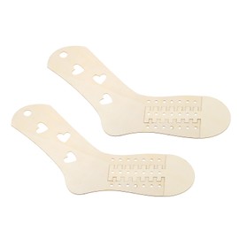 PATIKIL Sock Blocker, 1 Pair Adjustable Socks Blocker Wood Stretcher Large Small Funny DIY for Knitting Crochet Socks, Heart