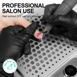 L'UGX Professional Nail Dust Collector for Acrylic Nails with 2 Reusable Filters,10-Gear Powerful Nail Vacuum Drill Duster Collector Extractor for Nail Salon & Home Use,Low Noise