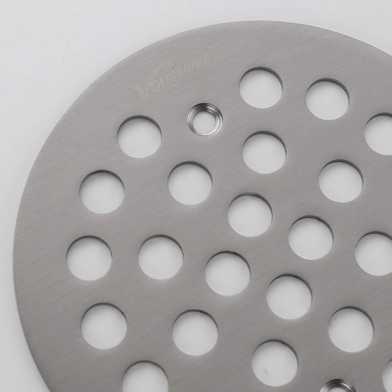 VOURUNA 4-1/4Inch（108mm Screw-in Shower Strainer Drain Cover Replacement Floor Strainer