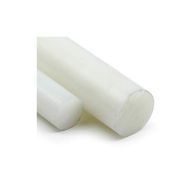 Polyamide PA6 Round Rod, Natural, Diameter 40 mm, Plastic Rod