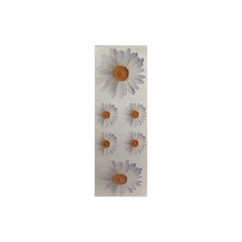 Daisy White Stickers - 6 Sheets